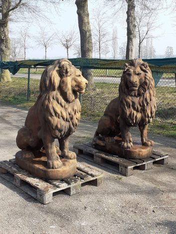 Set grote leeuwen oud roestlook - Afbeelding 3