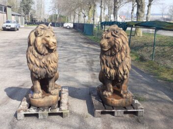 Set grote leeuwen oud roestlook