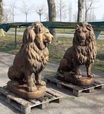 Set grote leeuwen oud roestlook - Afbeelding 3